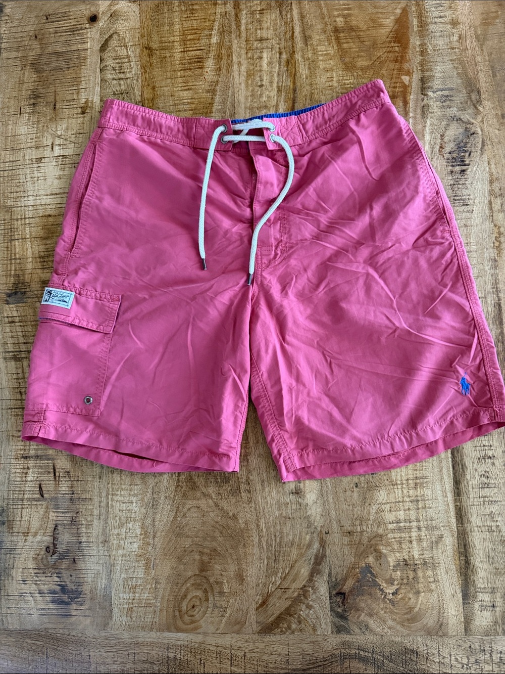 Polo by Ralph Lauren Coral Pink Men's Swim Shorts with Drawstring